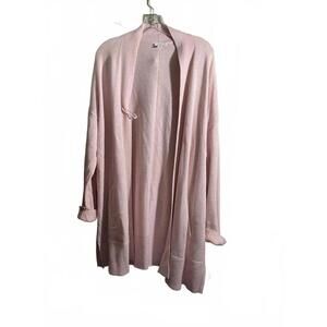 J. Jill Cozy  Long Cardigan /Ribbed Cuffs XL petite Silk/Wool blend Pastel pink
